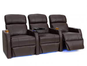 Seatcraft Sienna Brown Row of 3 Space Saver Home Theater Seating