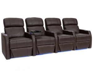 Seatcraft Sienna Brown Row of 4 Space Saver Home Theater Seats
