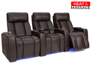 Seatcraft Summit Heat & Massage, Top Grain Leather 7000, Powered Headrest, Powered Lumbar, Power Recline, Brown