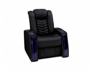 Seatcraft Veloce Top Grain Leather 7000, Powered Headrest & Lumbar, Power Recline, Black, Single Recliner