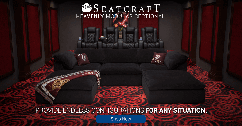 Enjoy endless configurations for any situation with the Seatcraft Heavenly Modular Home Theater Furniture